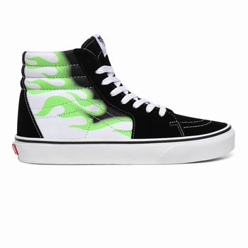 Damske Kotnikove Tenisky Vans Flame Sk8-Hi Čierne/Biele VA64LRPKE